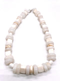 Rondel Conch Shell Lava Stone Necklace