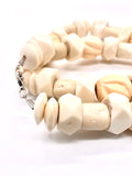 White Batik Bone Bamboo Coral Neckalce