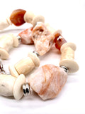 Free Form Fire Agate Bamboo Coral Necklace